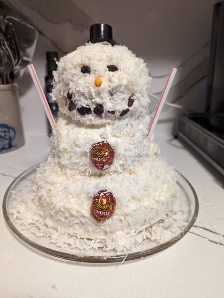 Finished Snowman Cake